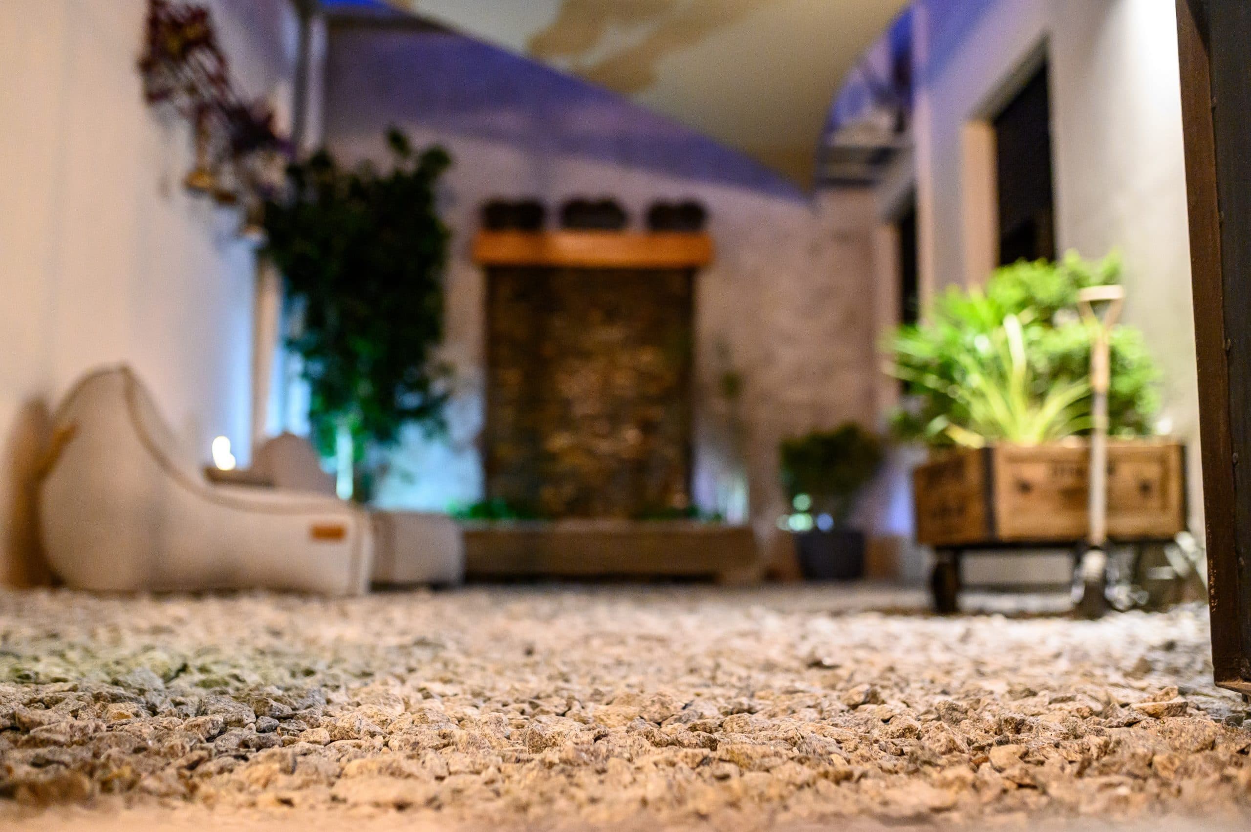 El patio interno del hotel